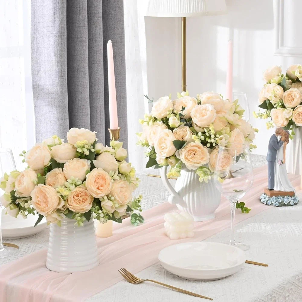 Artificial Rose And Peony Flowers Set One To Three Pcs High Quality Wedding Arch
