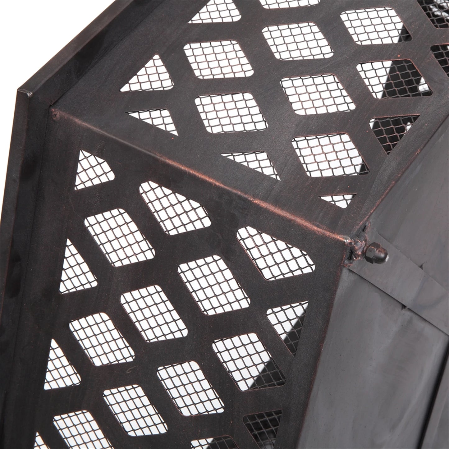 22 Inch Hexagonal Iron Brazier Wood Burning Fire Pit