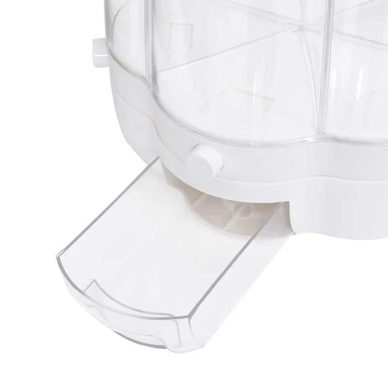 Rotating Food Storage Container For Rice Beans Grains Transparent With Lid