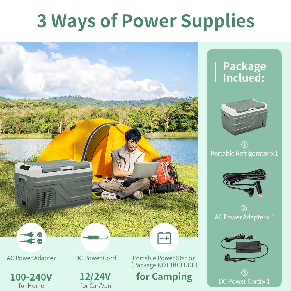 Alpicool NL 25L 35L 45L Car Refrigerator 12V Compressor Fridge Freezer Portable Cooler for Camping Travel 12V 24V DC 100240V AC