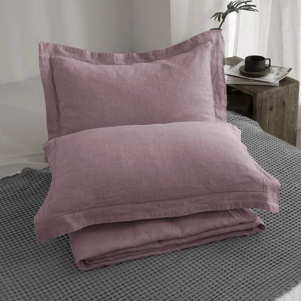 Simple Opulence Linen Bedding Set 3 Piece Boho Washed Queen