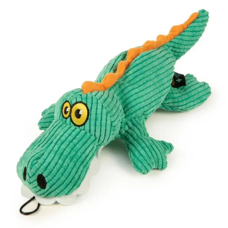 Plush Gator Dog Toy Silent Squeak Chew Resistant Durable