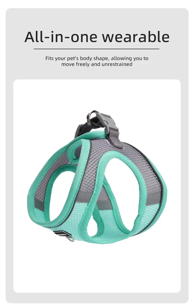 Adjustable Vest Dog Harness for Small Dogs Reflective Leash