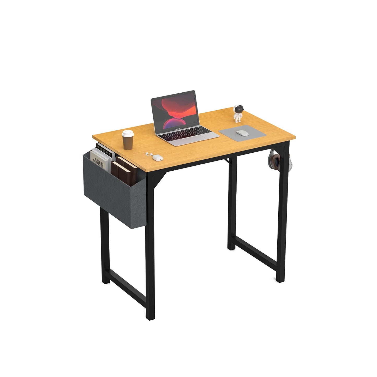 JHK Computer Desk Study Table With Side Bag And Headphone Hook Easy Assembly