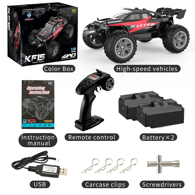 KF15 RC Car 1:16 Scale High Speed 40kmh Off Road Drift 2.4G Remote