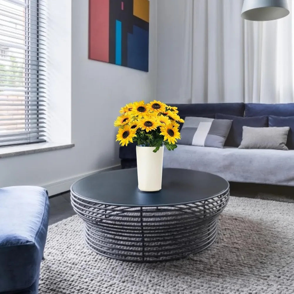 Sunflowers Artificial Flowers Outdoor Fall Decor 28Pcs 4Pack Silk Bouquet