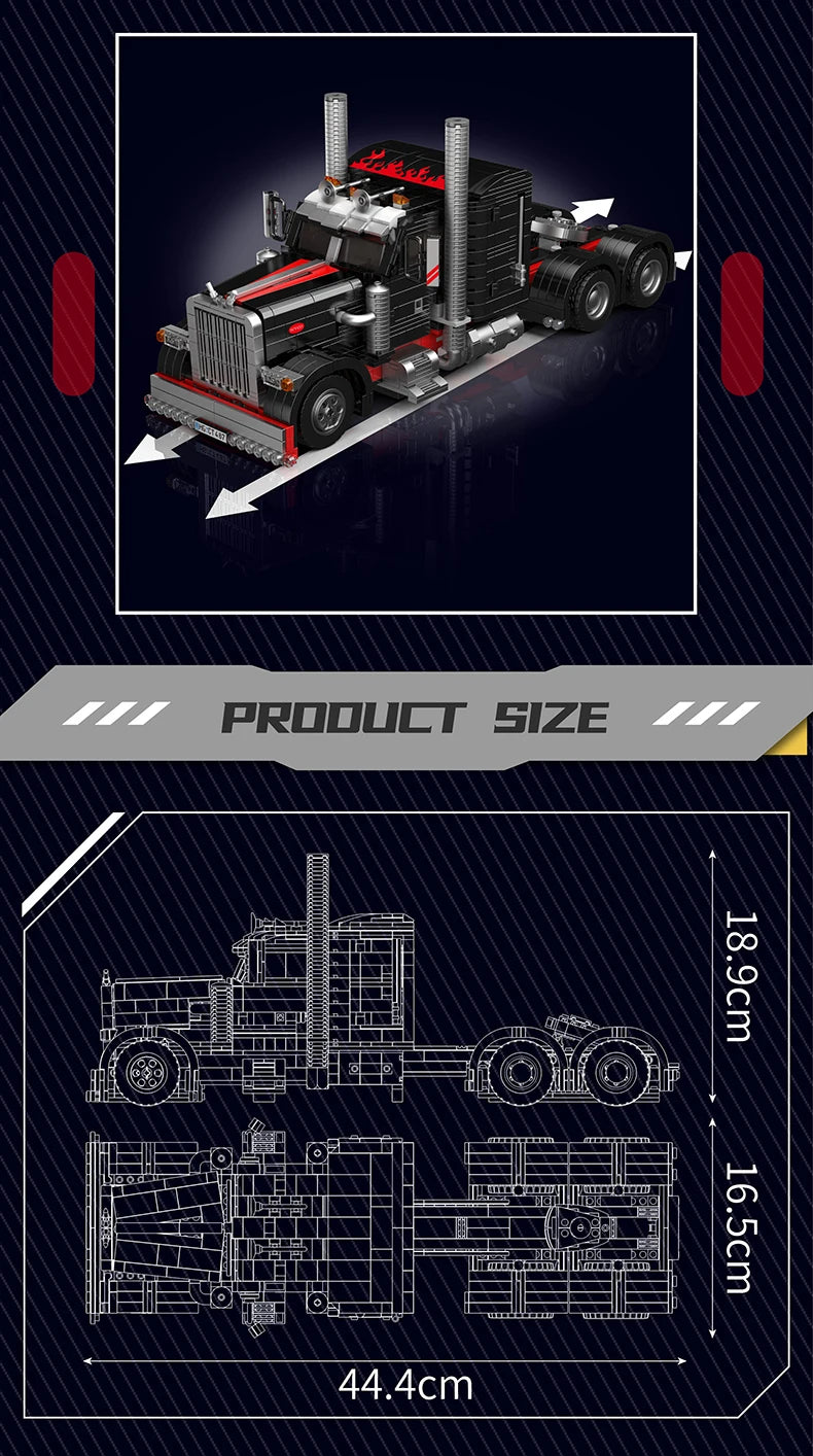 Mould King 10037 The American Truck Building Block Set For Kids