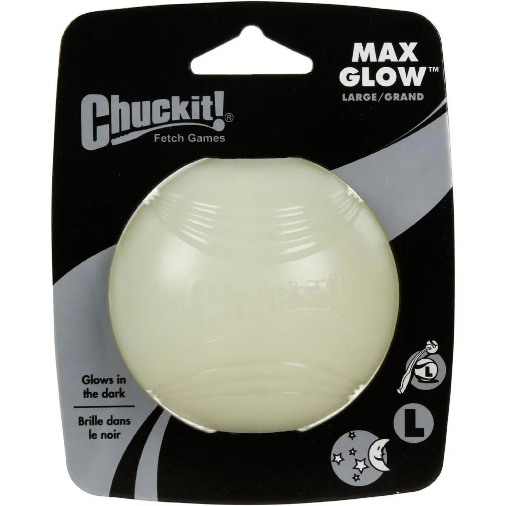 Chuckit Max Glow Ball Dog Toy For Nighttime Play Fun