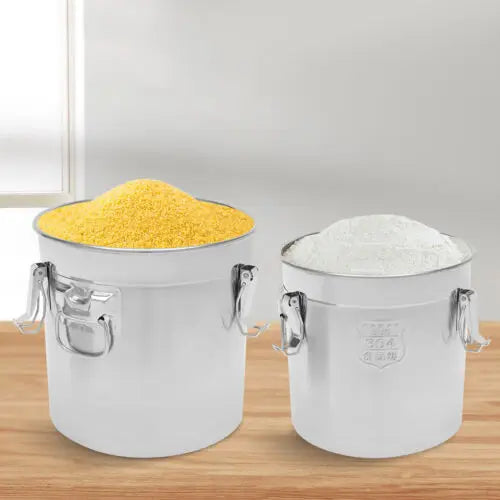 21L 33L Airtight Rice Bucket Canister Food Storage Container 304 Stainless Steel