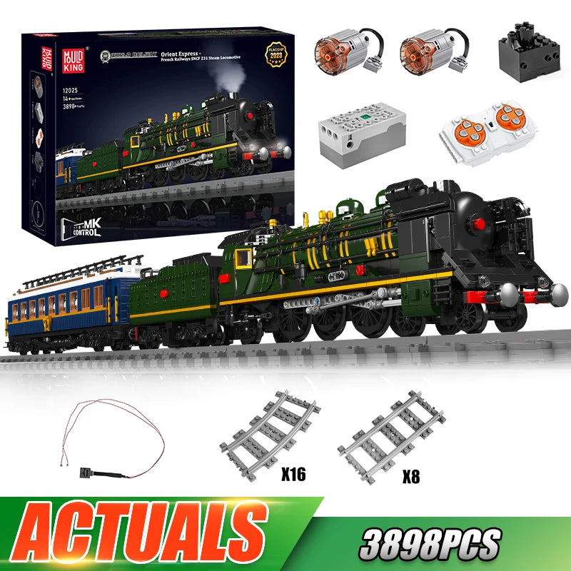 Mould King 12025 Motorized SNCF 231 Steam Locomotive Building Block Set