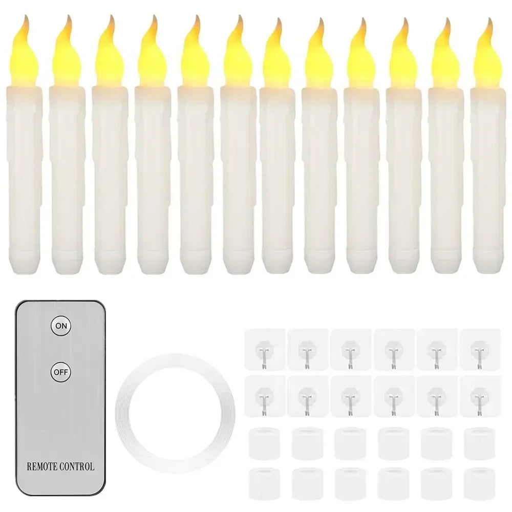 Floating LED Candles With Wand Remote Flameless Decor