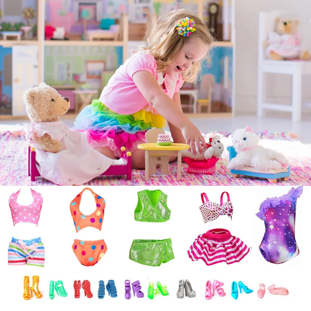 32 Pcs Doll Clothes Set Fairy Collection Dress Up For Girls