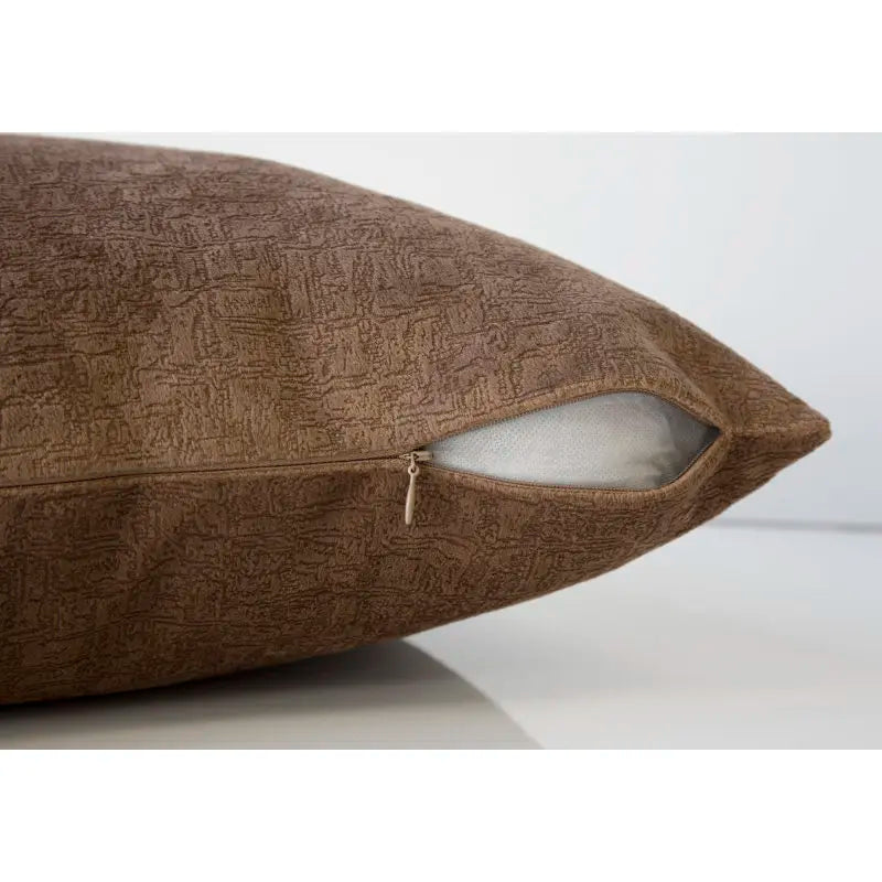18x18 Inch Square Pillow Insert Included Decorative Throw Brown Polyester Modern