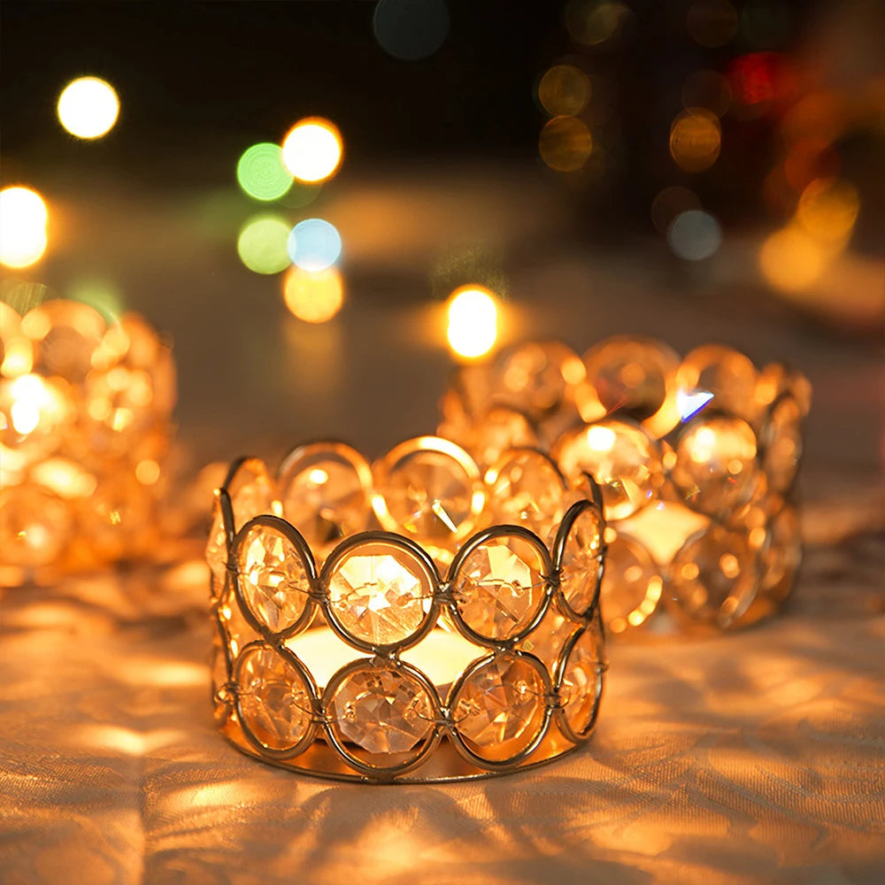 24Pcs Crystal Gold Tealight Votive Holders For Weddings
