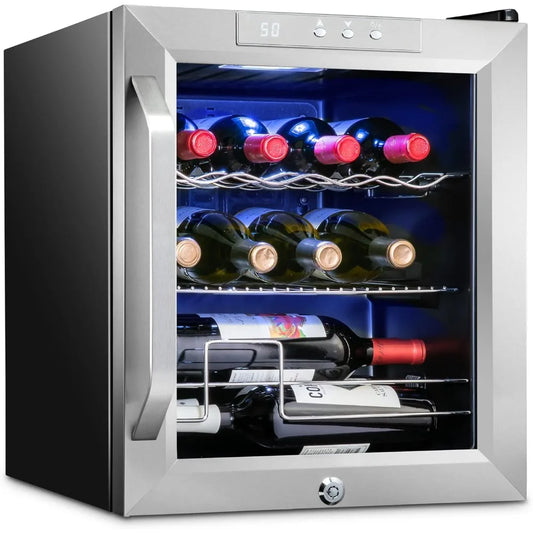 Bottle Compressor Wine Cooler With Lock Freestanding Cellar