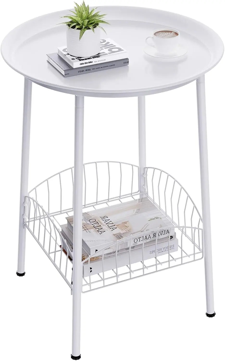 Outdoor Bamboo 2 Tier Side Table Weather Resistant Patio End Table