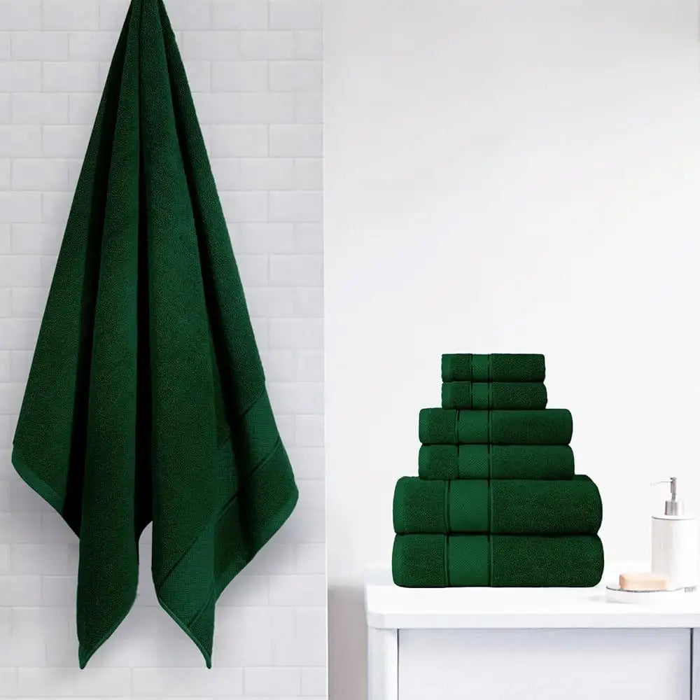 Luxury Turkish Cotton Towel Set 6 Piece Quick Dry Towels