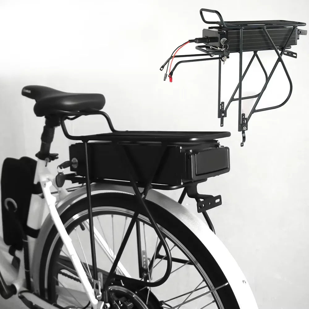Rear Rack Battery 36V15Ah 48V15Ah 52V20Ah 24 26 28 Inches