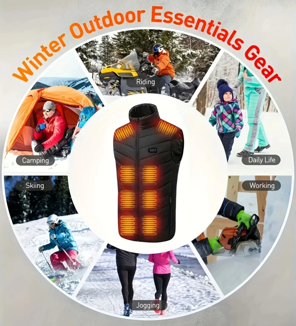 Heated Vest USB Heater For Men And Women 6XL Thermal Body Warmer Camping Jacket