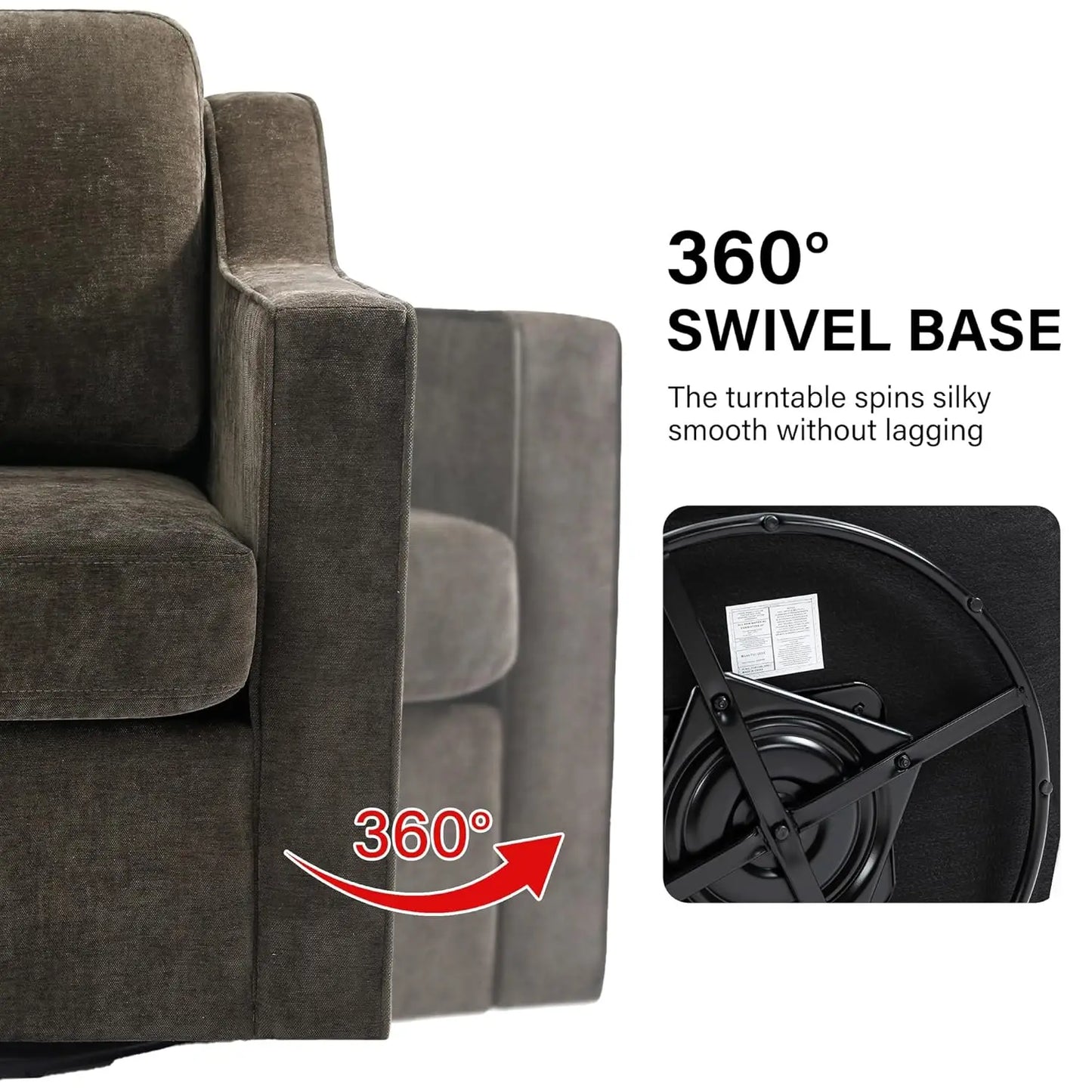 Two Seat Round Barrel Arm Chair Textile With Metal Frame And Adjustable Height