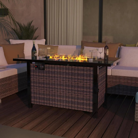 43 Inch Propane Fire Pits Outdoor Table With Auto Ignition