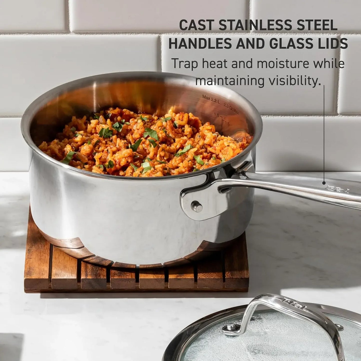 Pro Tri-Ply Stainless Steel Cookware Set 13 Piece Induction Compatible Oven Safe 500F Lids 350F Fast Even Heat Professional Quality Durable Pots and Pans Set Dishwasher Safe Silver