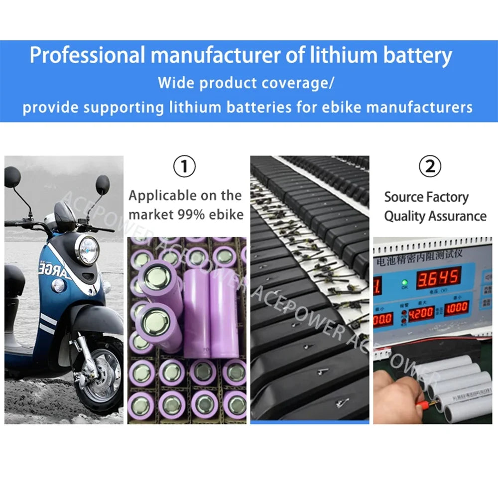 Lectri XP Step Thru Ebike Battery 48V 10.4Ah 12.8Ah 14Ah
