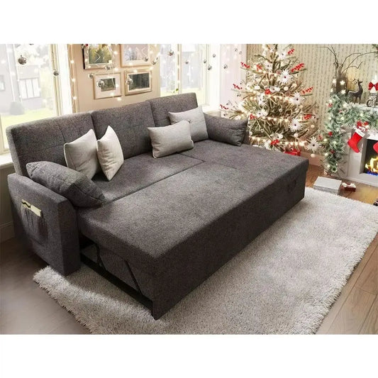 2 In 1 Sleeper Sofa With Pull Out Bed And Storage Chaise