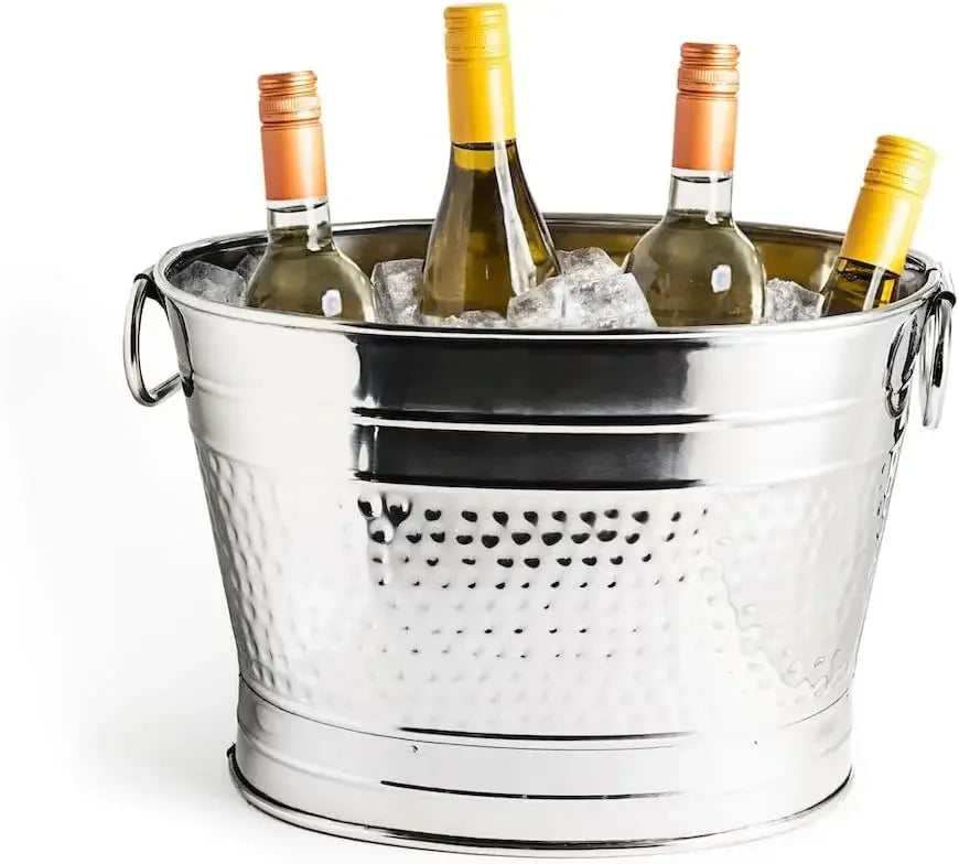 Stainless Steel Ice Bucket With Handles For Wine And Drinks