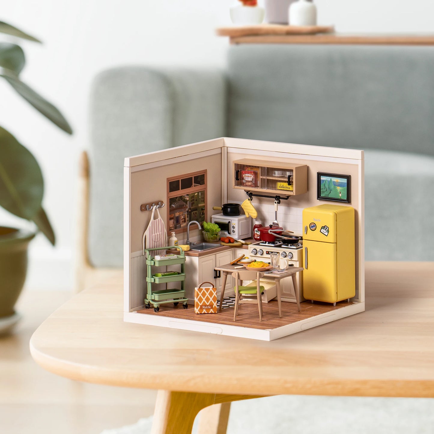 Robotime Rolife 3D Puzzle Happy Meals Kitchen Miniature House Kit