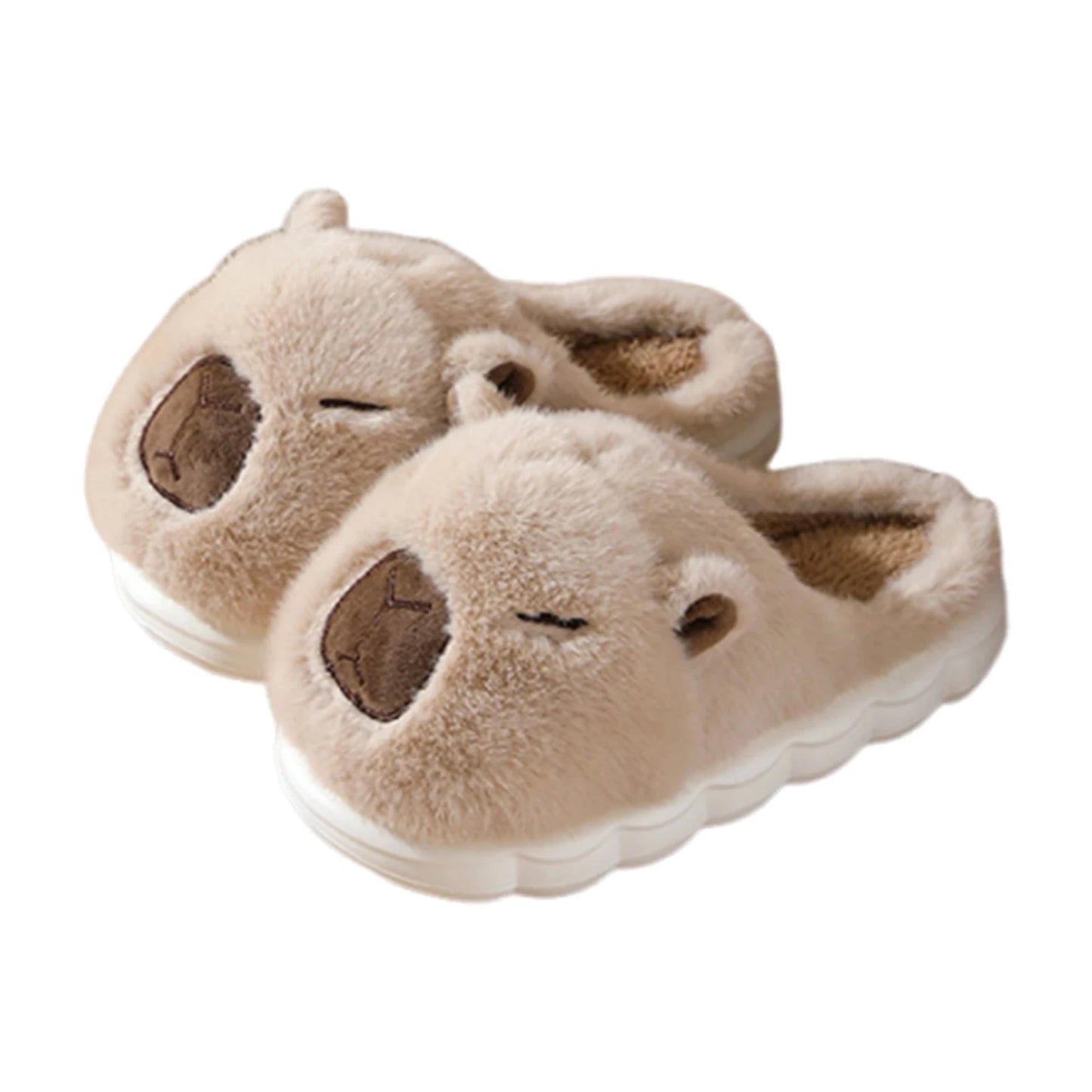 Plush Capybara Slippers Closed Toe Thermal Home Slippers For Men Women Non Slip