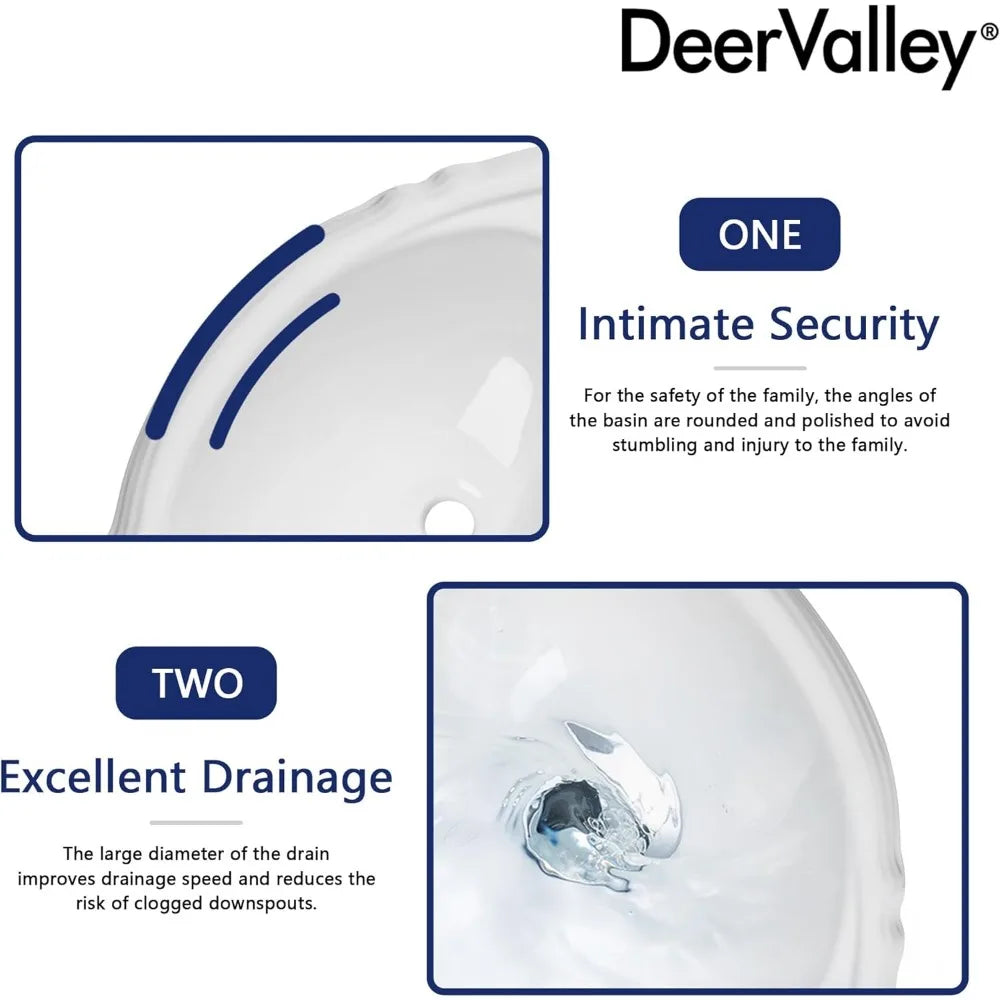 White Triangular Corner Pedestal Sink With Overflow Holes