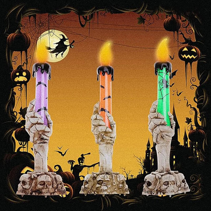 Halloween Skeletons Ghosts Candles Pumpkin Decorations
