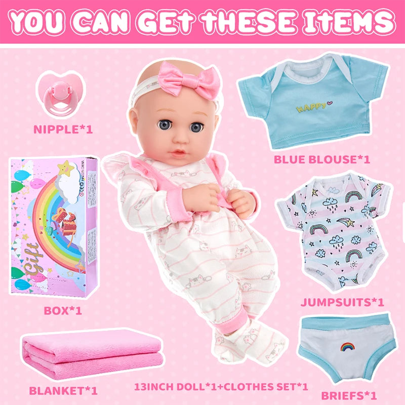 16 Inch Reborn Doll Lifelike Full Body Silicone Girl Toys