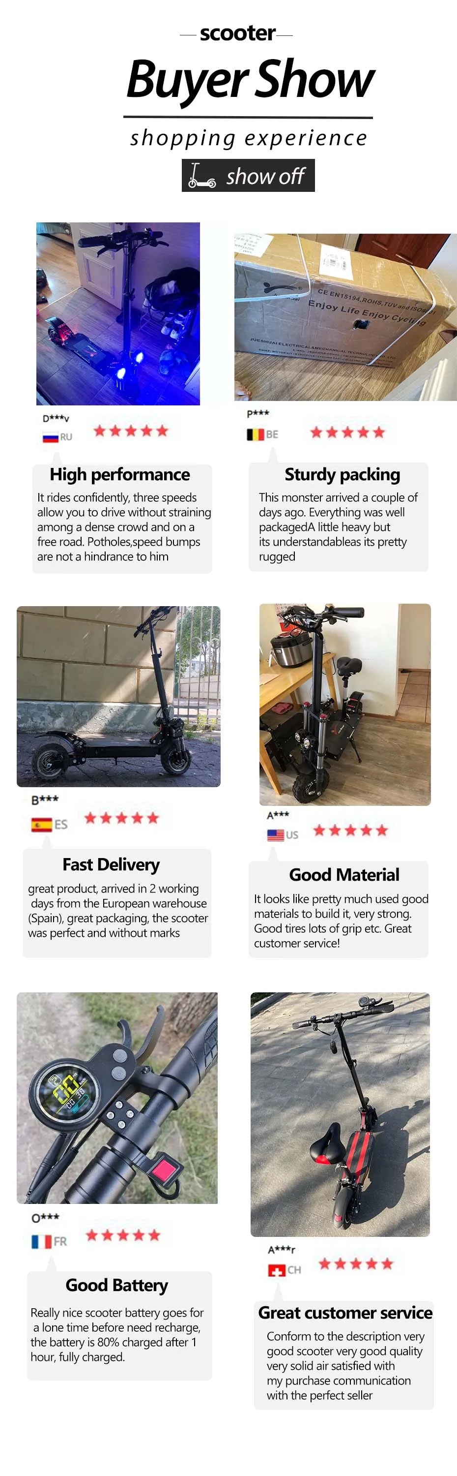 Ajoosos 2500W Electric Adult Scooter 10in Tires 60 To 80km
