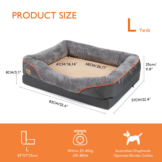 Large Dog Bed Soft Comfortable Anti Allergy Warm Fleece Removable Washable Cover Waterproof Pet Bed