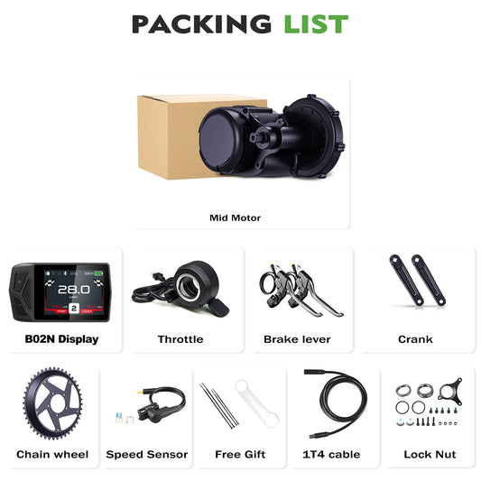 Ebike Conversion Kit Battery 750W Mid Drive Torque Sensor