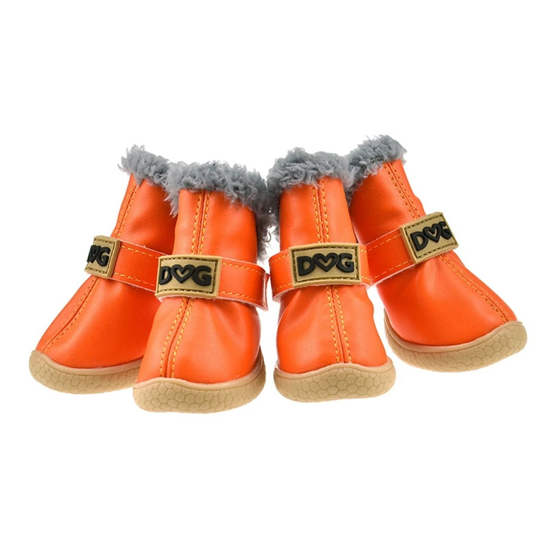 4 Pcs Set Keep Warm Snow Shoes for Small Dogs Non Slip Boots Winter