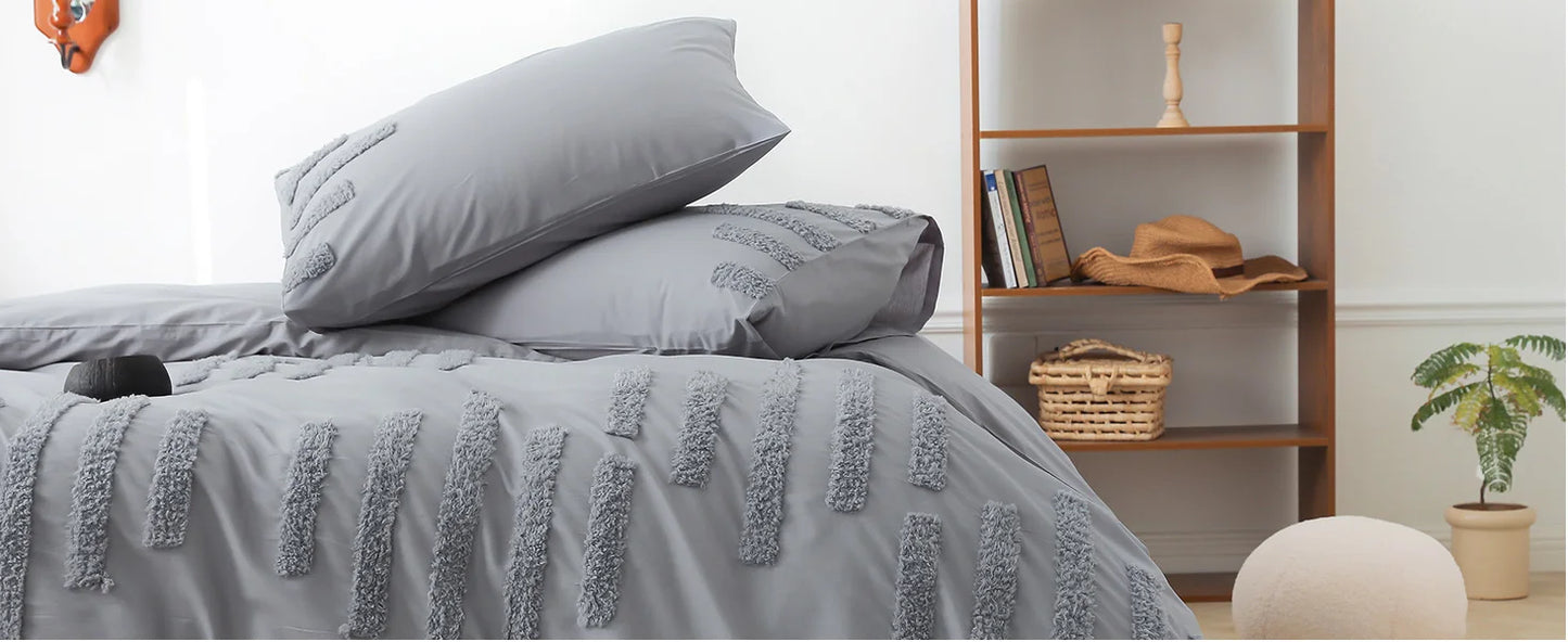 Opulence 100 Cotton Bedding Three Piece Duvet Cover Shams