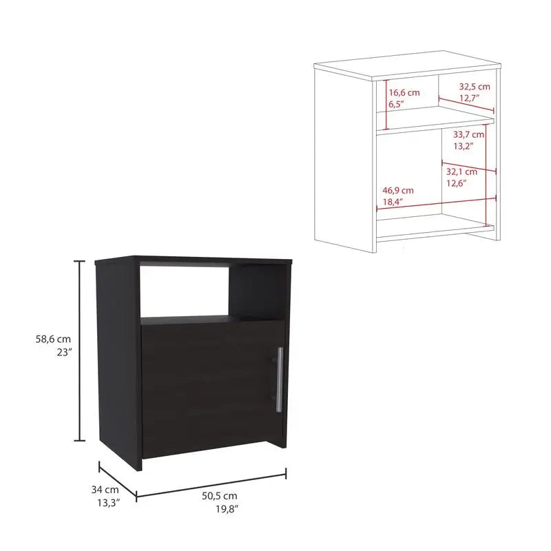 Kairo Dresser And Two Omaha Nightstands Bedroom Set Black Finish