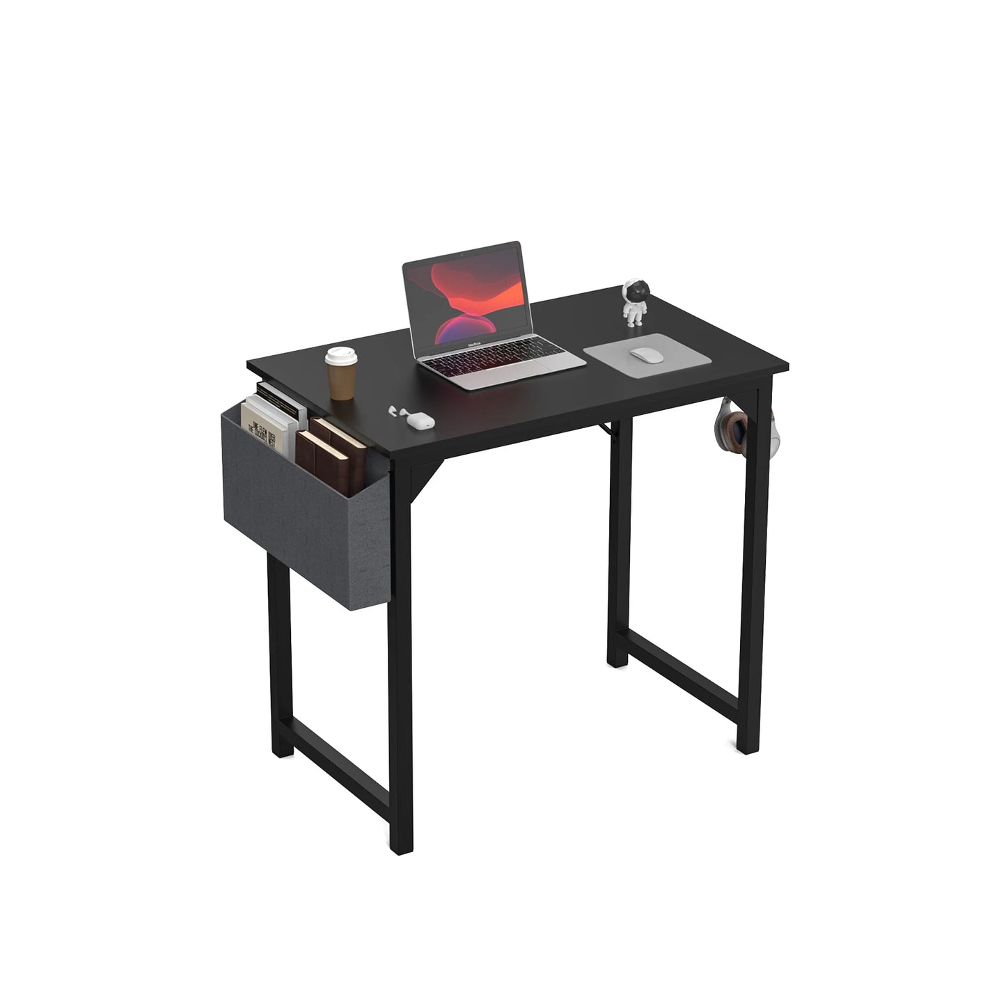 JHK Computer Desk Study Table With Side Bag And Headphone Hook Easy Assembly