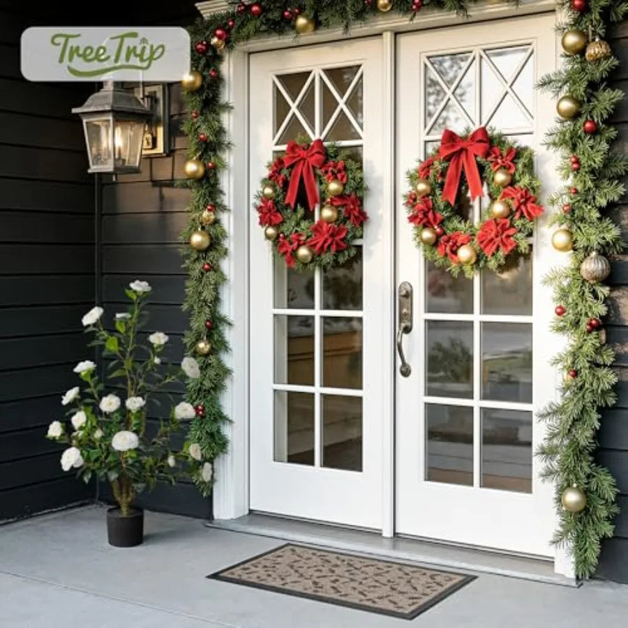 Artificial Camellia Tree 3.3 Ft Set Of 2 Blooming Flowers Natural Wood Trunk