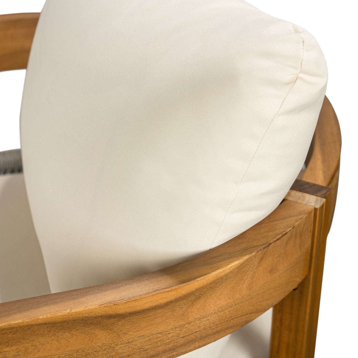 Porto Outdoor Chair And Travertine Side Table Set In Teak Beige Finish