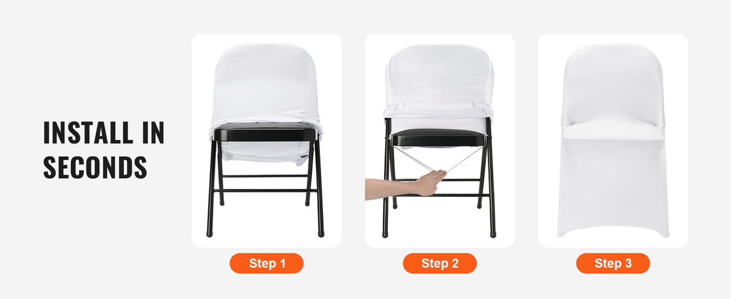 White Spandex Wedding Chair Covers for Banquet Party