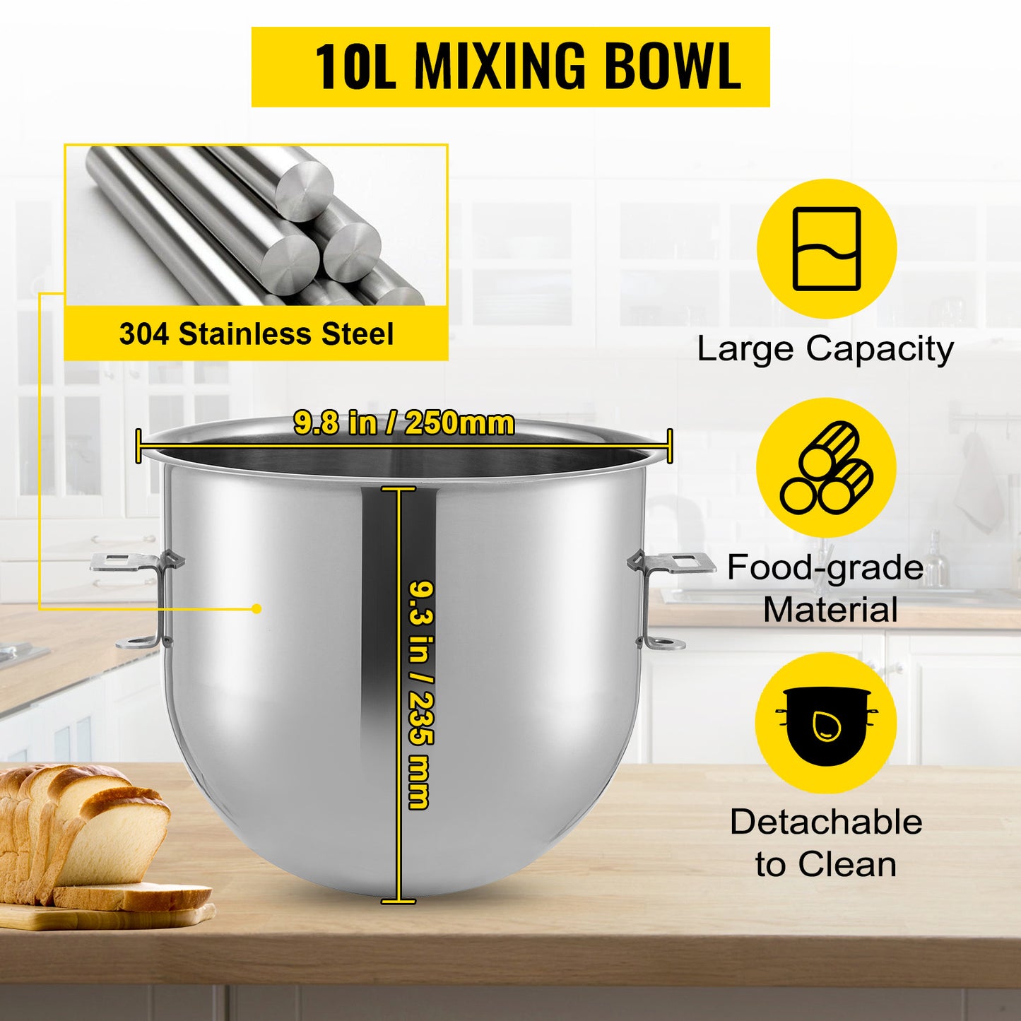 SucceBuy Stainless Steel Electric Dough Machine 10 to 30L Commercial Cream Egg Whisk Mixer Kitchen Food Stand Blender