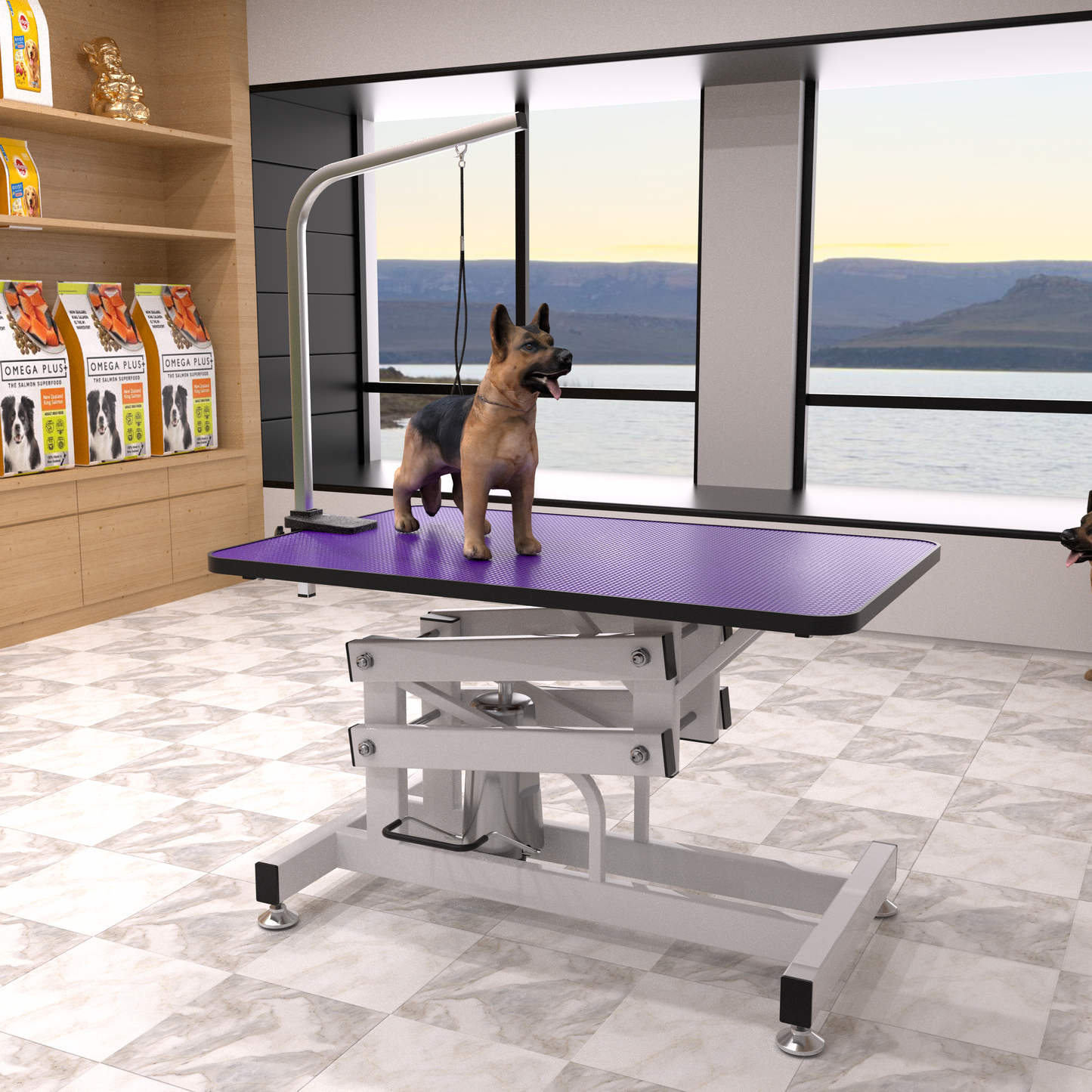 42.5 Inch Hydraulic Dog Grooming Table Non Slip Surface And Adjustable Height