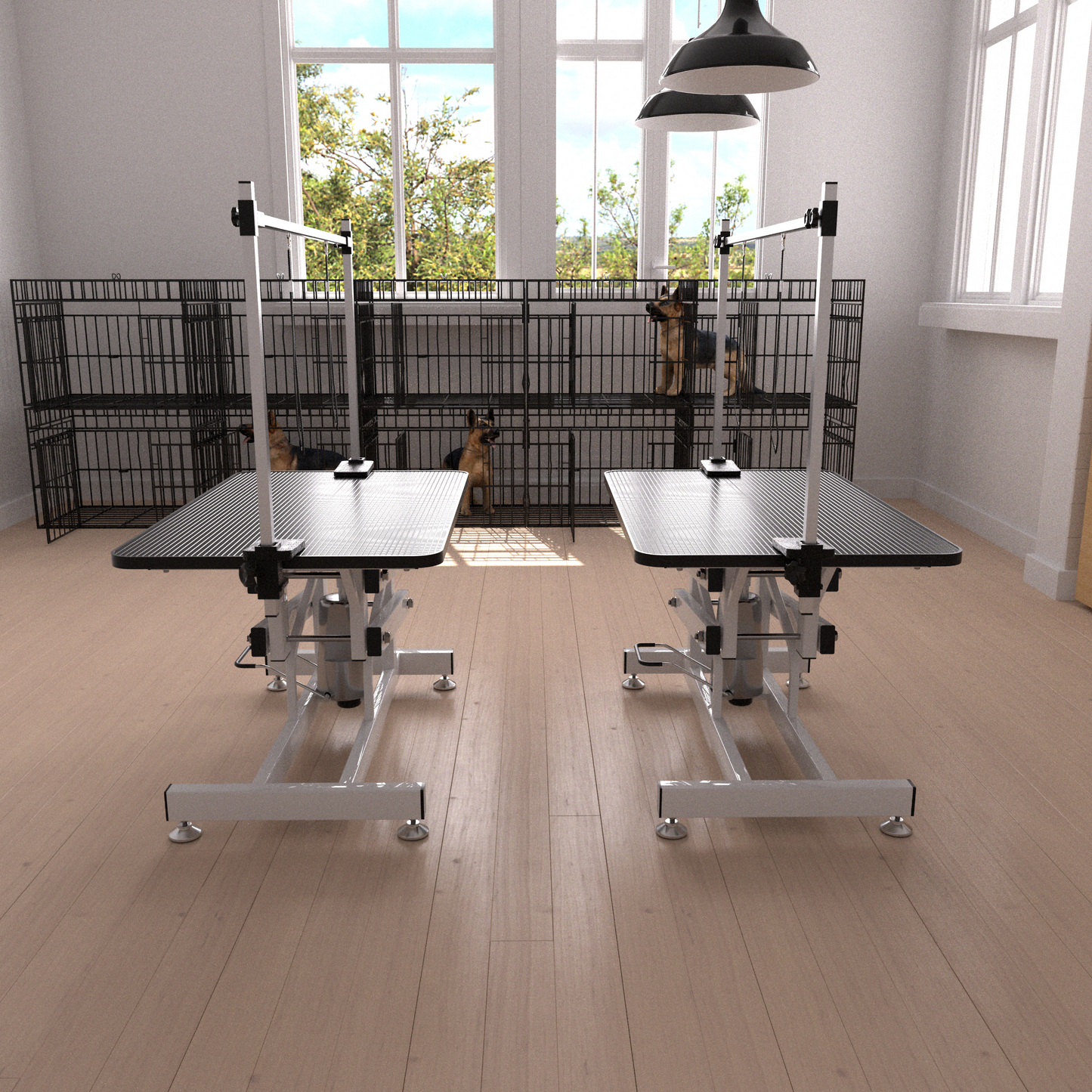 43 Inch Heavy Duty Hydraulic Dog Grooming Table With Adjustable Arm Noose