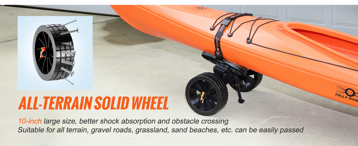 SucceBuy 320lbs Kayak Cart Detachable Trolley 10 Inch Tires