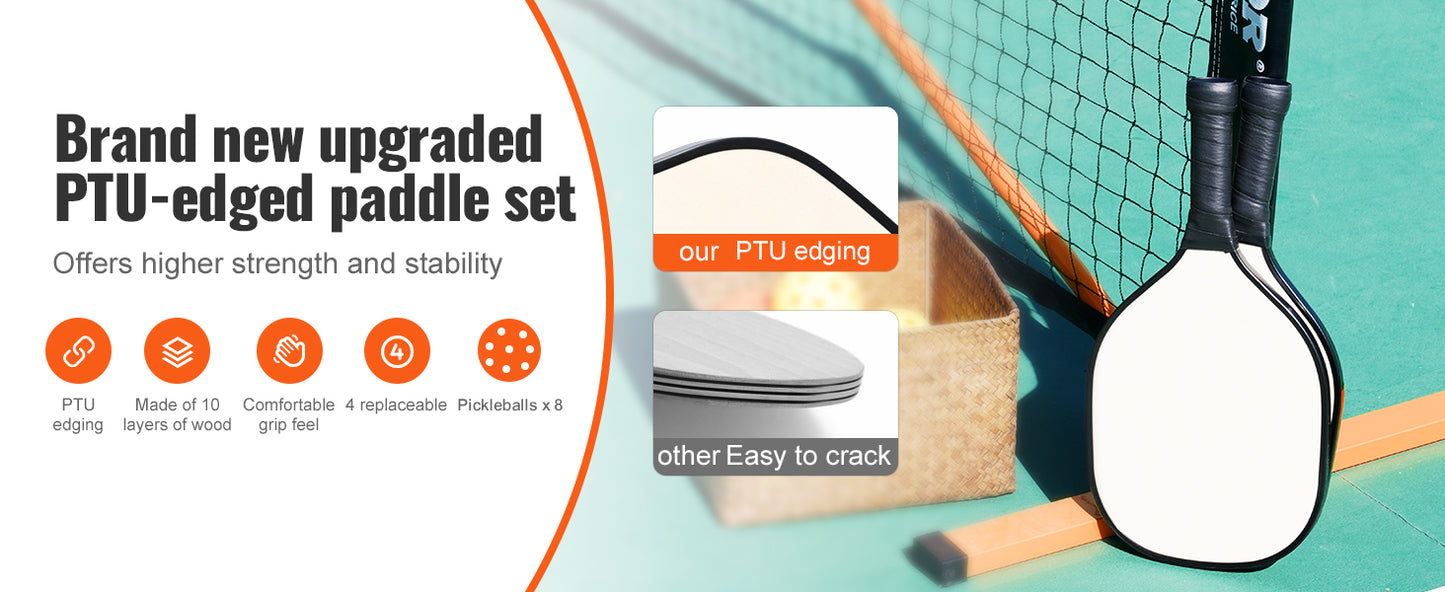 SucceBuy Portable Pickleball Net System 22 FT Full Court Official Regulation Size Outdoor With Court Line