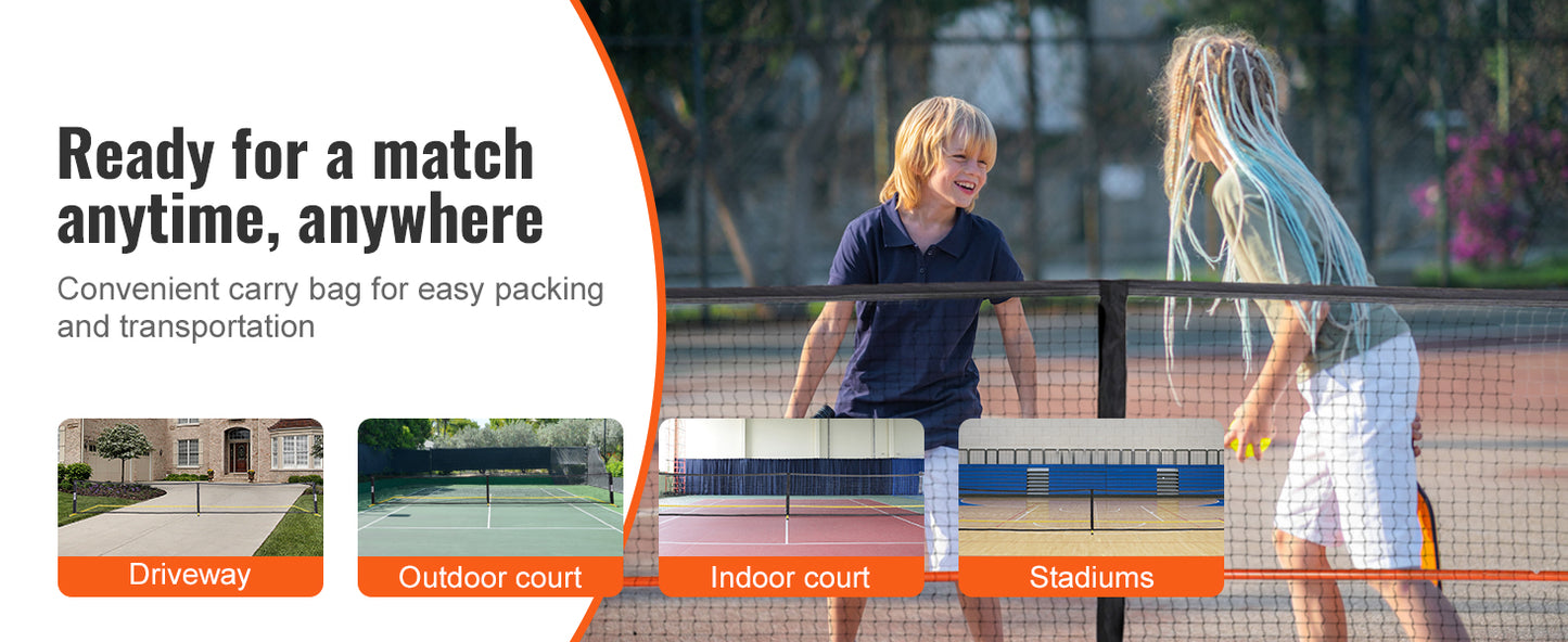 SucceBuy Portable Pickleball Net System 22 FT Full Court Official Regulation Size Outdoor With Court Line